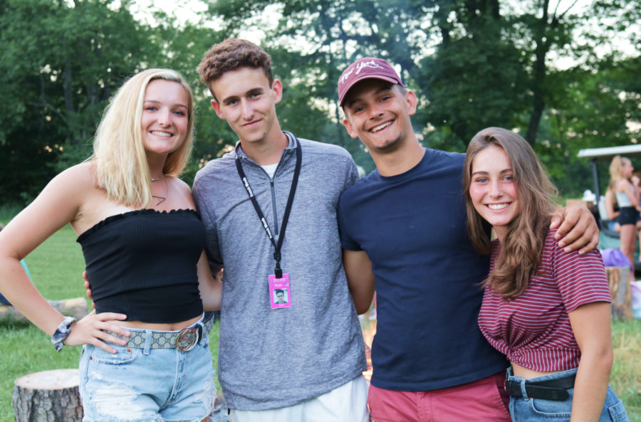 Campers smiling for group photo together