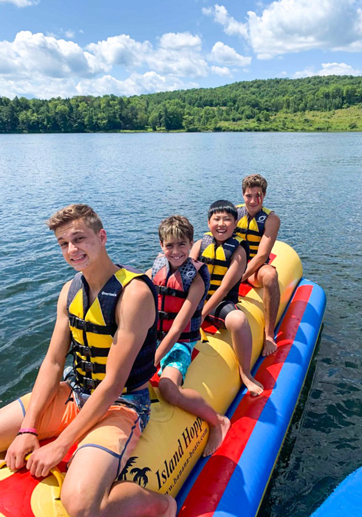 Campers on the banana boat