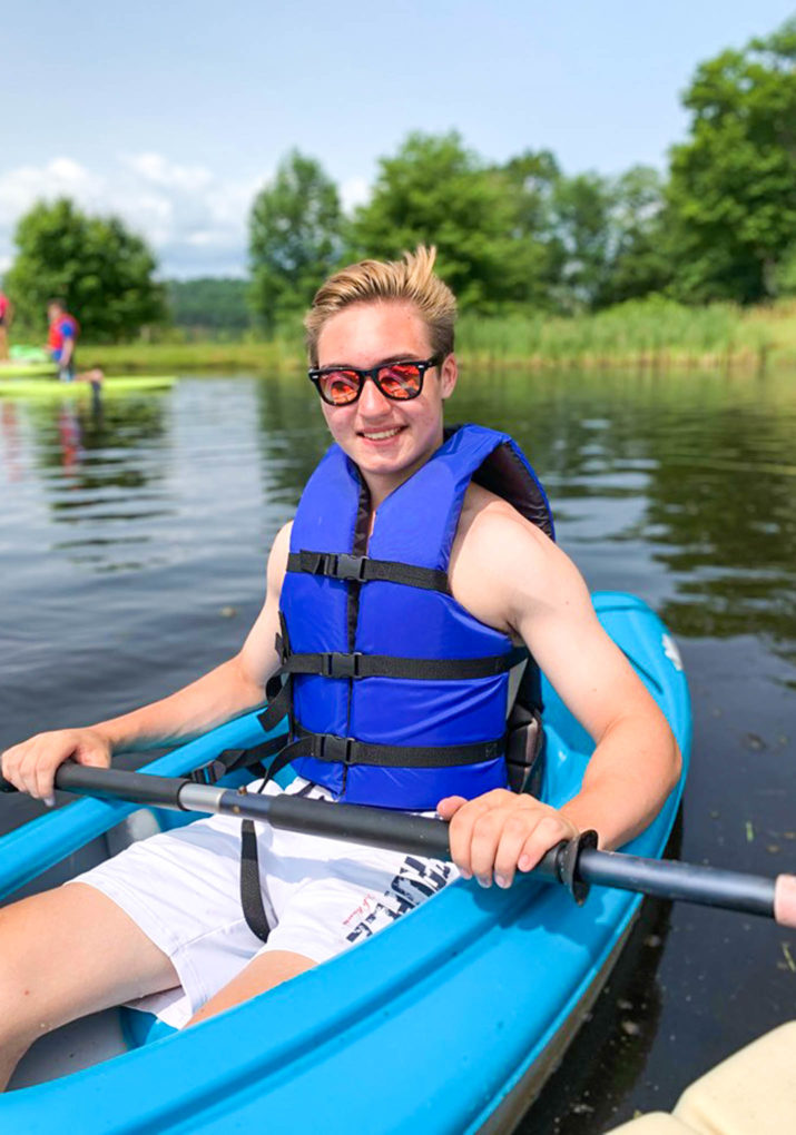 Camper kayaking