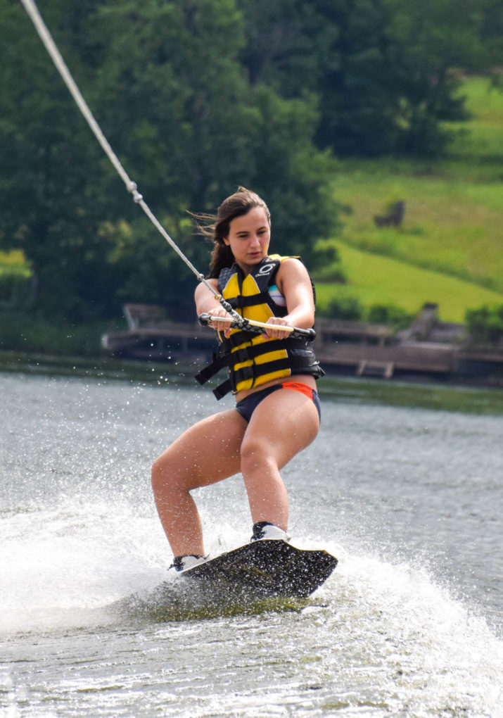 Camper wakeboarding