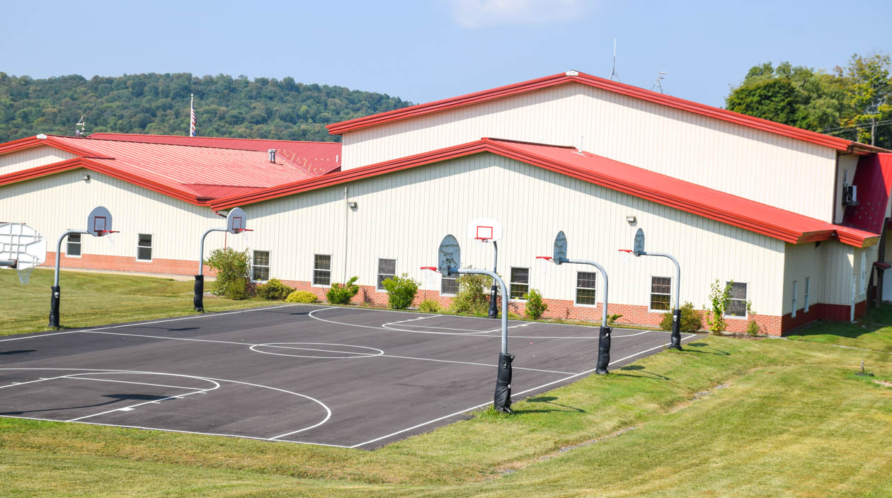 Outdoor basketball courts