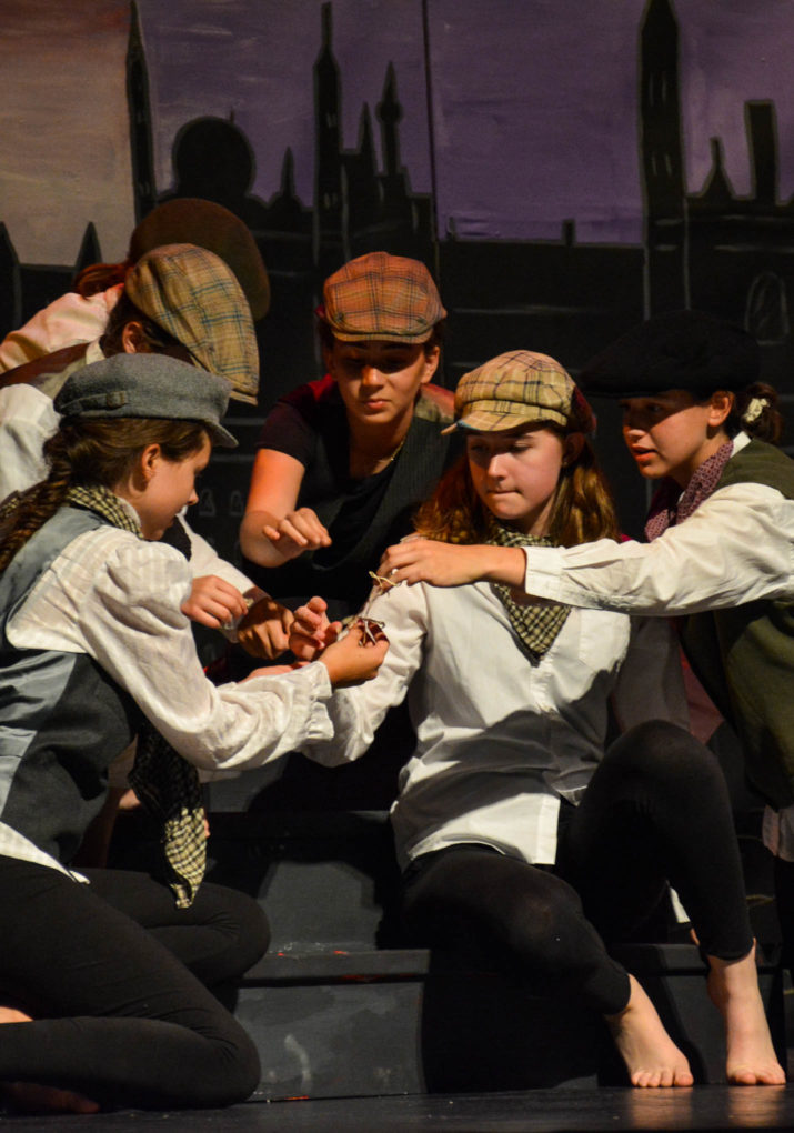 Group of campers in a theater performance