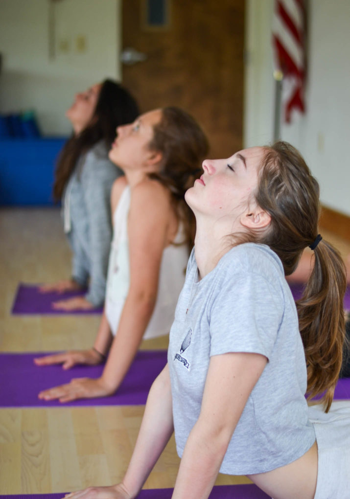 Girls doing yoga