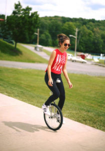 Girl unicycling