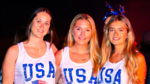 A group of female counsellors working at a teen summer camp.