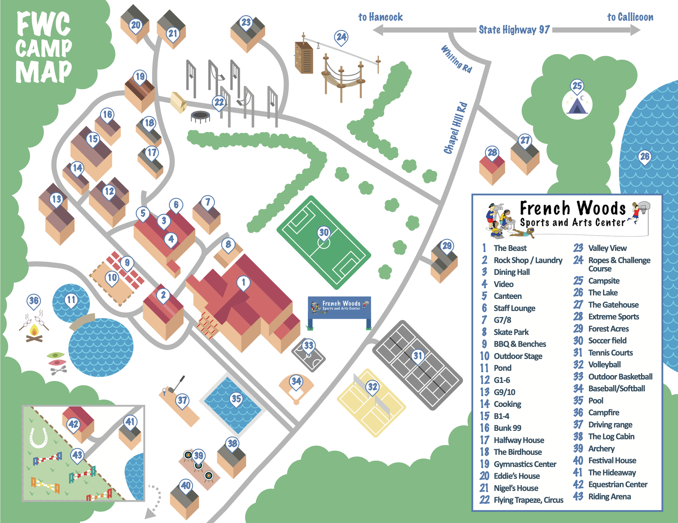 French Woods Campus map