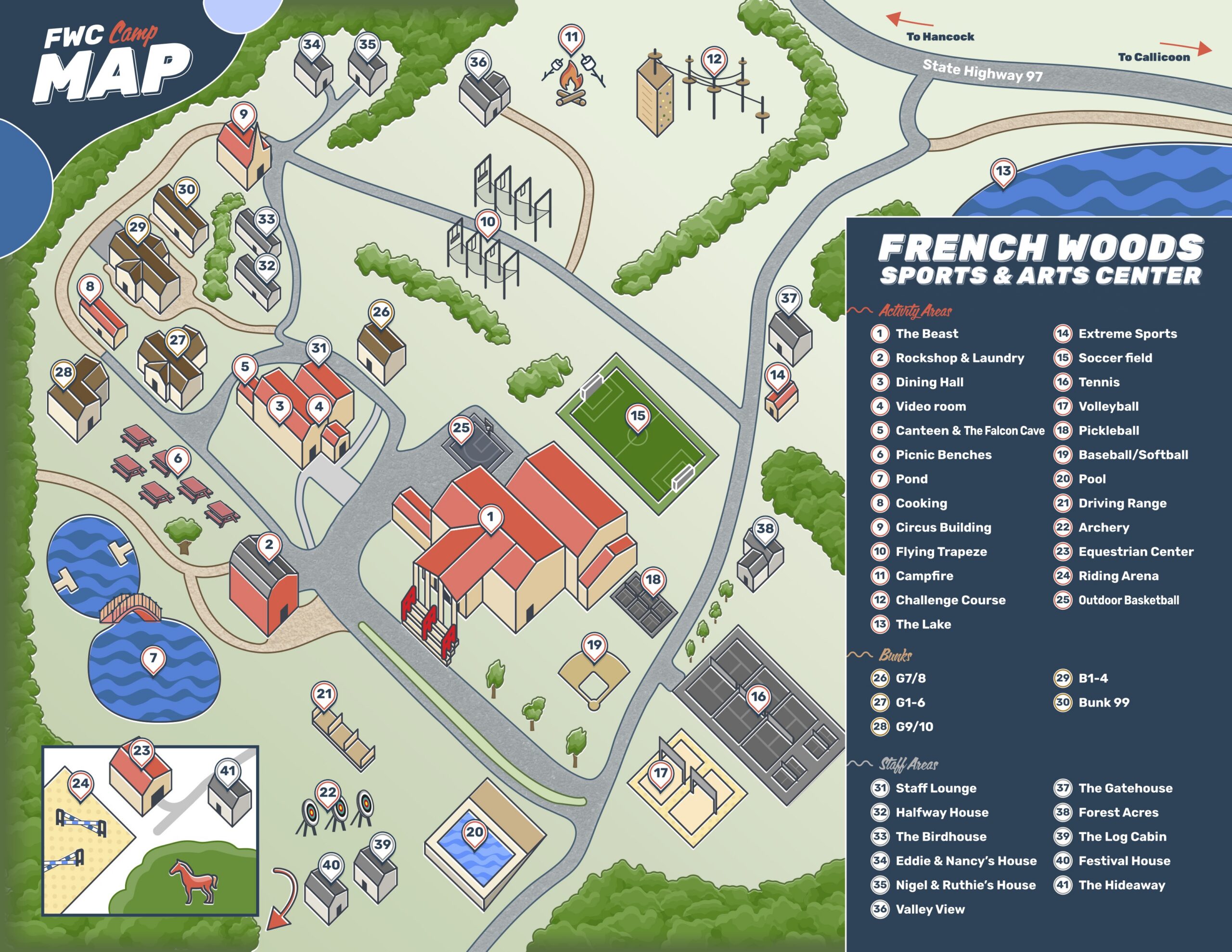 French Woods Campus map