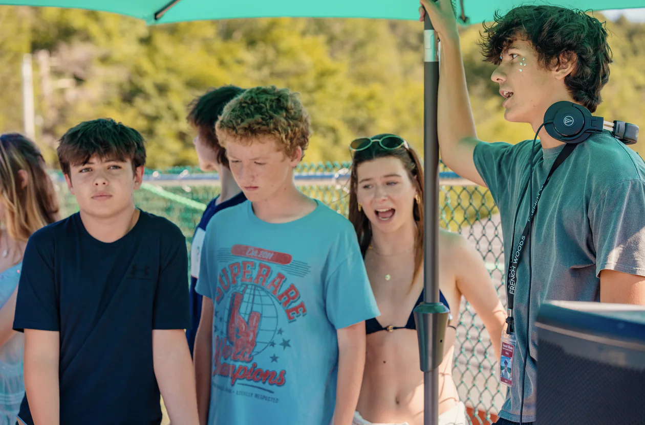 Teen campers enjoying a pool party at New York Teen Camp